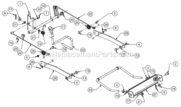 Lift Assembly Diagram and Parts List for 1527 13A-241G100 Cub Cadet Lawn Tractor